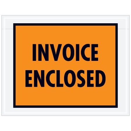 Bsc Preferred 7 x 5-1/2'' Orange Full-Face ''Invoice Enclosed'' Envelopes, 1000PK PL415